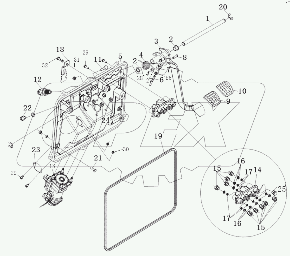  СХЕМА МОДУЛЯ ПЕДАЛИ ТОРМОЗА
