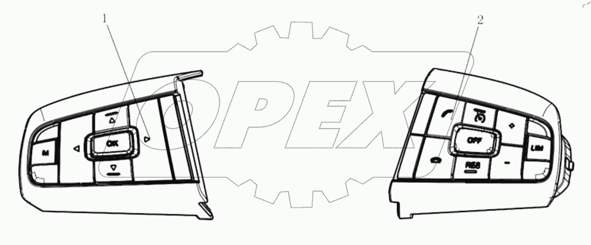  СХЕМА ПЕРЕКЛЮЧАТЕЛЯ УПРАВЛЕНИЯ НА РУЛЕВОМ КОЛЕСЕ
