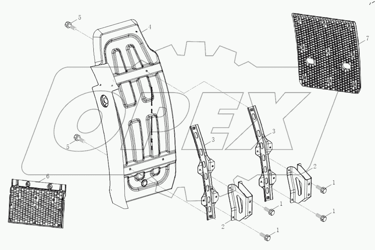 СХЕМА ЛЕВОГО ЗАДНЕГО БРЫЗГОВИКА