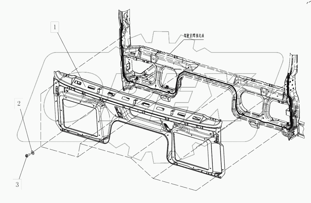  СХЕМА ВНУТРЕННЕЙ ПЛАСТИНЫ ПЕРЕДНЕЙ ПАНЕЛИ