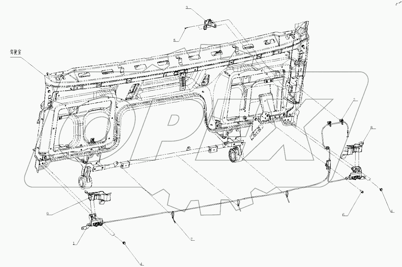  ЗАМОК ПЕРЕДНЕЙ СТЕНКИ И РУЧКА ОТКРЫВАНИЯ