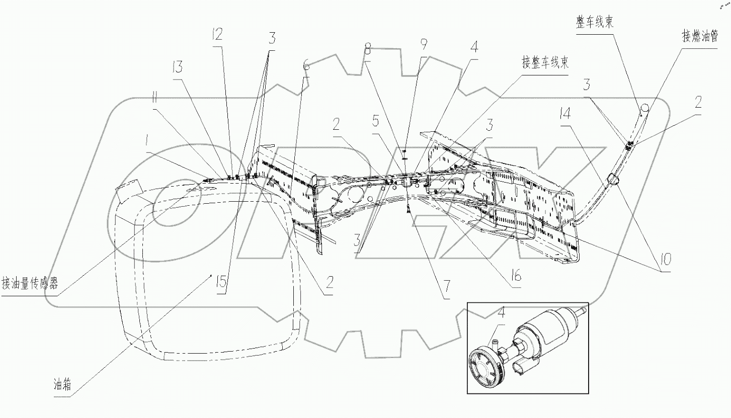  СХЕМА ПНЕВМАТИЧЕСКОГО АВТОНОМНОГО ОТОПИТЕЛЯ (ШАССИ)