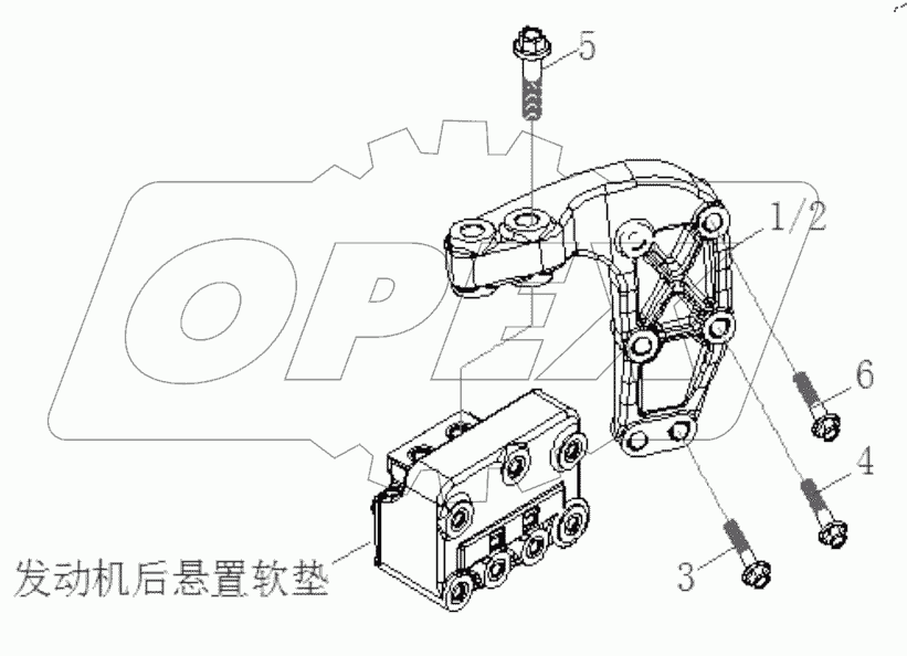  ЗАДНИЙ КРОНШТЕЙН ПОДВЕСКИ ДВИГАТЕЛЯ