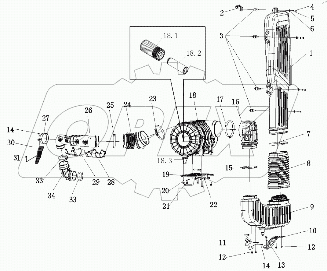  СХЕМА СИСТЕМЫ ЗАБОРА ВОЗДУХА