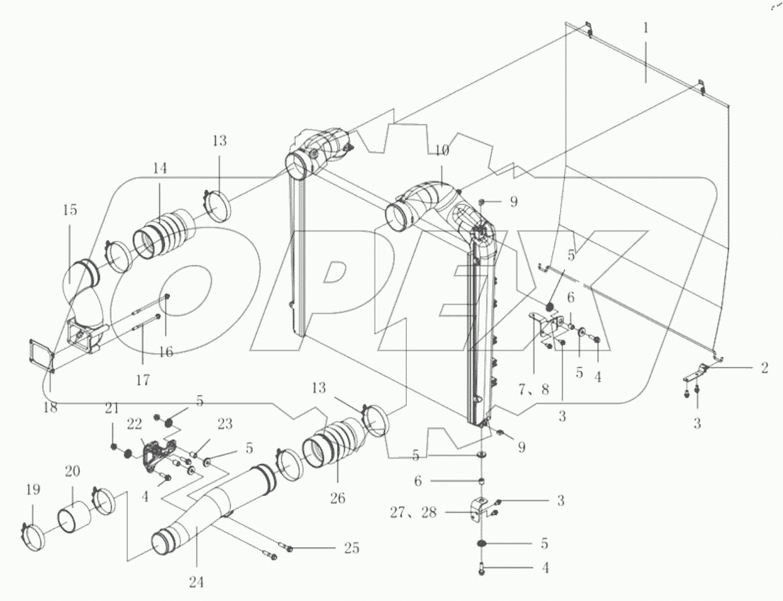  ИНТЕРКУЛЕР, ЭКРАН, ТРУБОПРОВОД, КРОНШТЕЙН