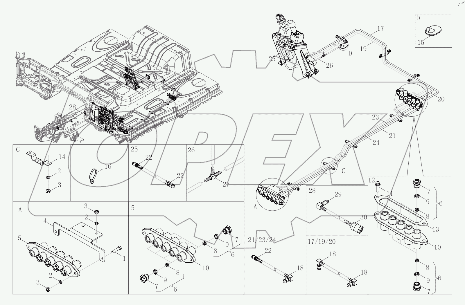  Cab Air Brake Pipeline Assembly