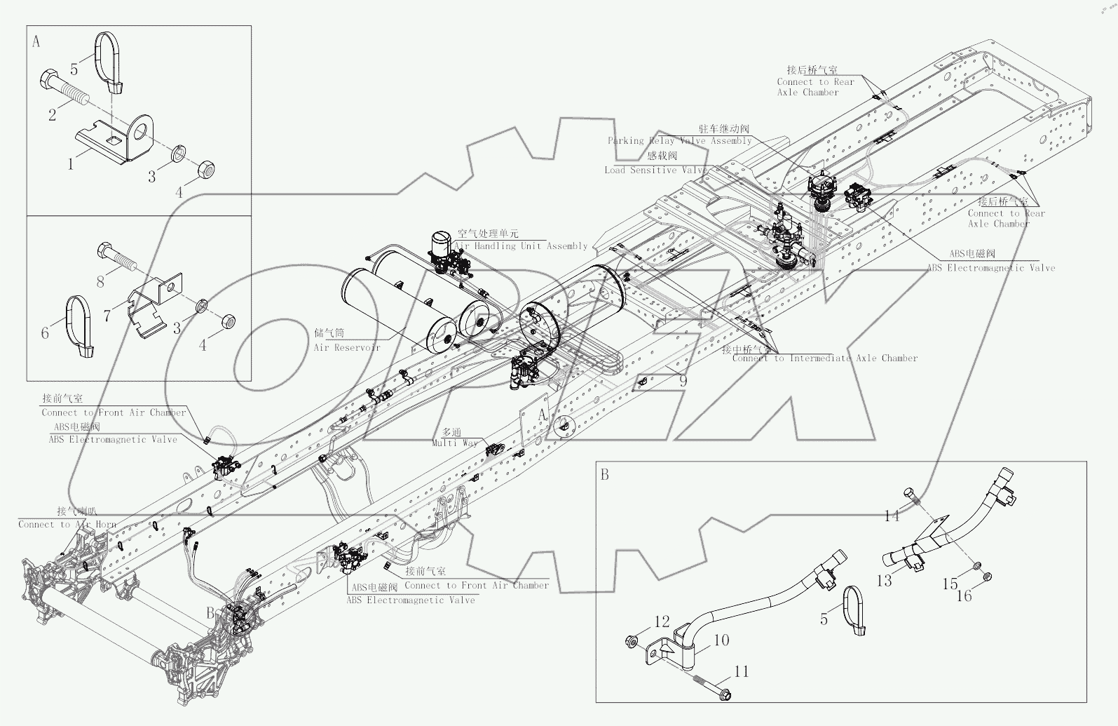 Chassis Air Brake Pipeline Assembly