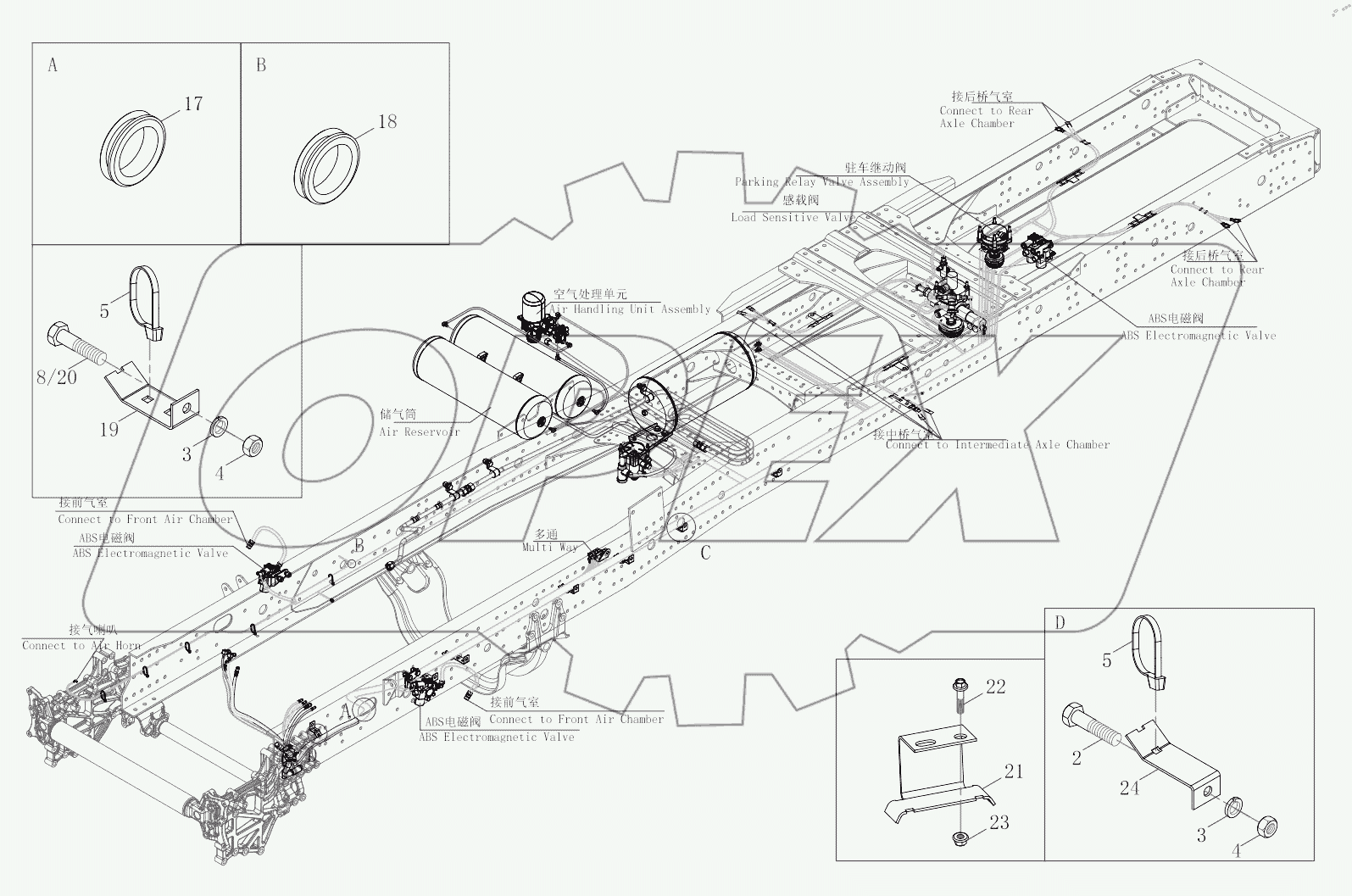  Chassis Air Brake Pipeline Assembly