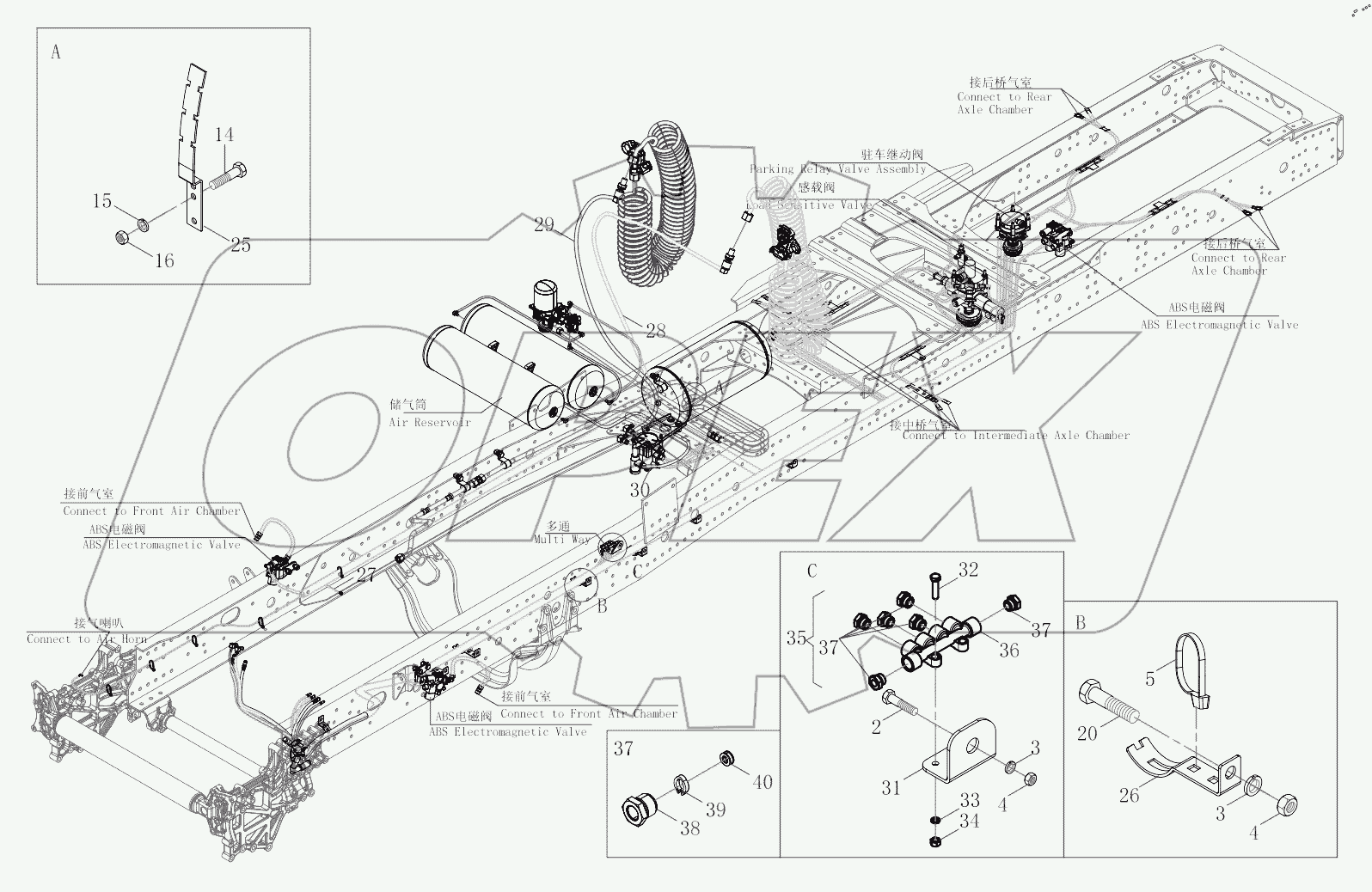  Chassis Air Brake Pipeline Assembly
