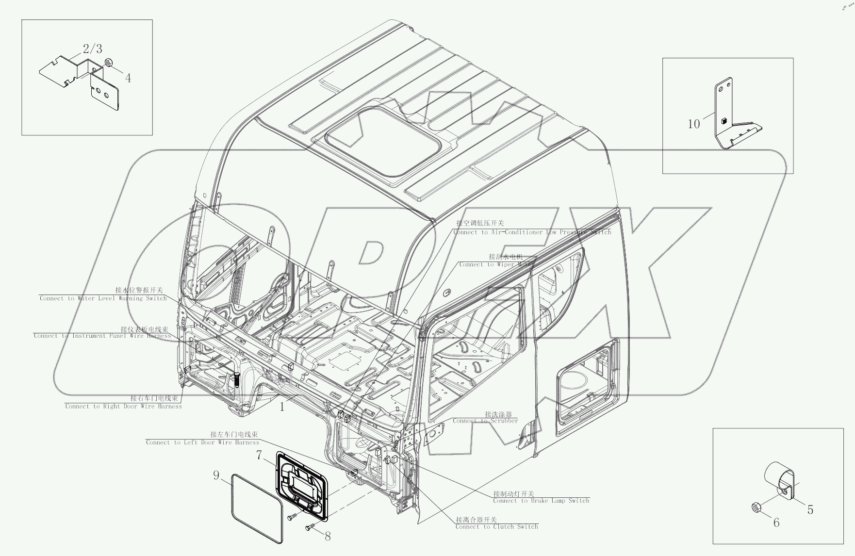  Cab Front Wall Wire Harness Logic Assembly