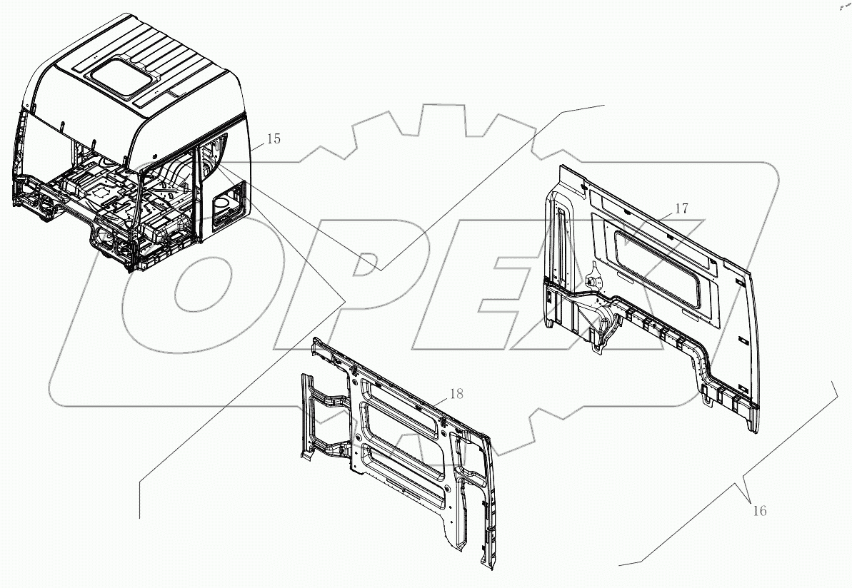  Cab Assembly-Painted, Not Equipped