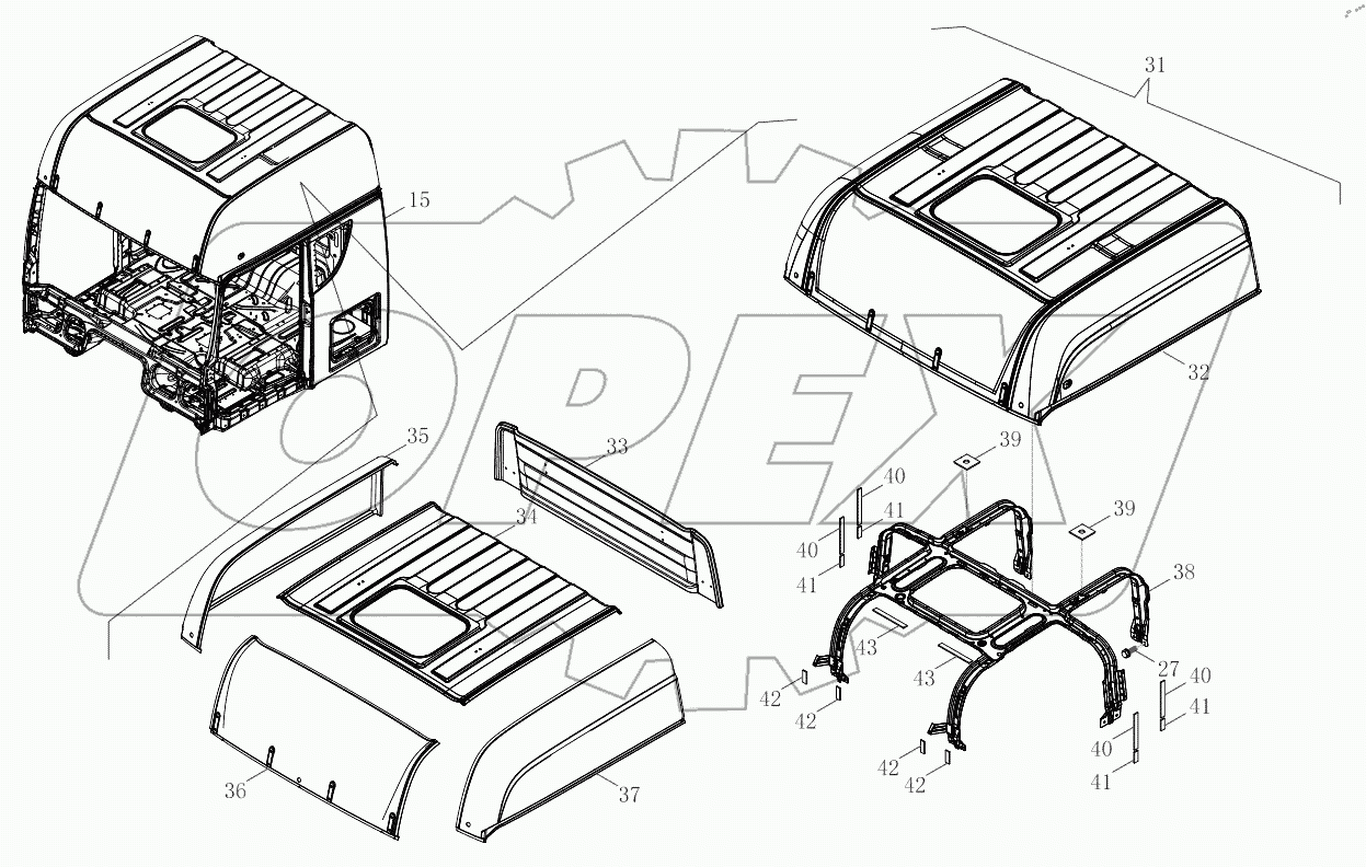  Cab Assembly-Painted, Not Equipped