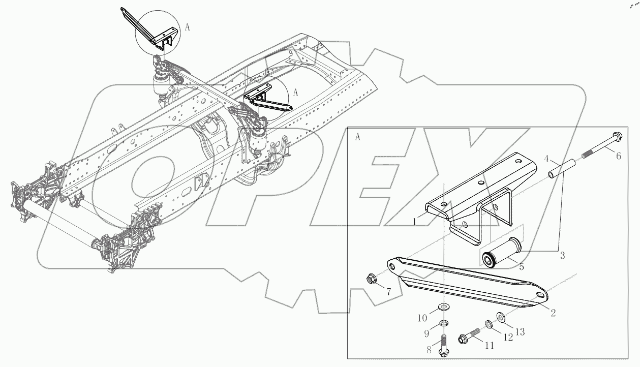  Cab Rear Suspension Assembly (Upper Assembly)