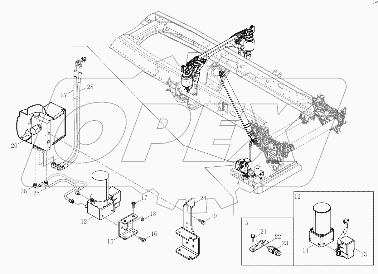  Cab Tipping Assembly-Lower Assembly (Bottoms)