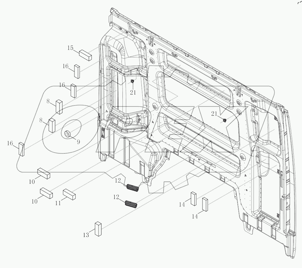 Rear Panel Interior Trimming Module