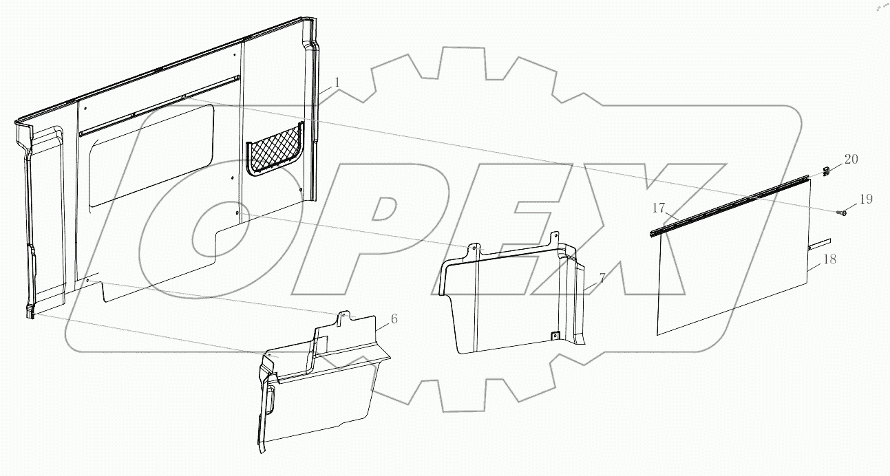  Rear Panel Interior Trimming Module