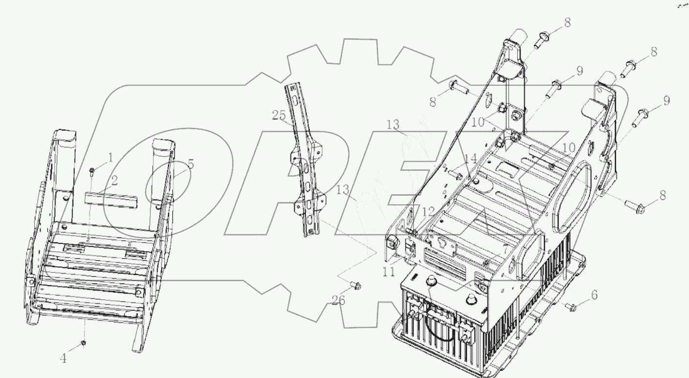  Аккумуляторная батарея и детали крепления