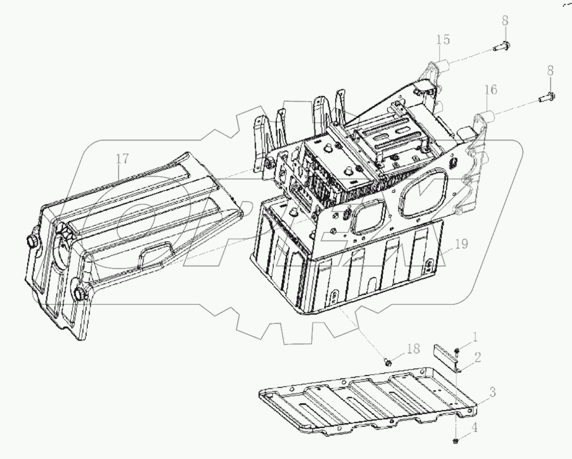  Аккумуляторная батарея и детали крепления