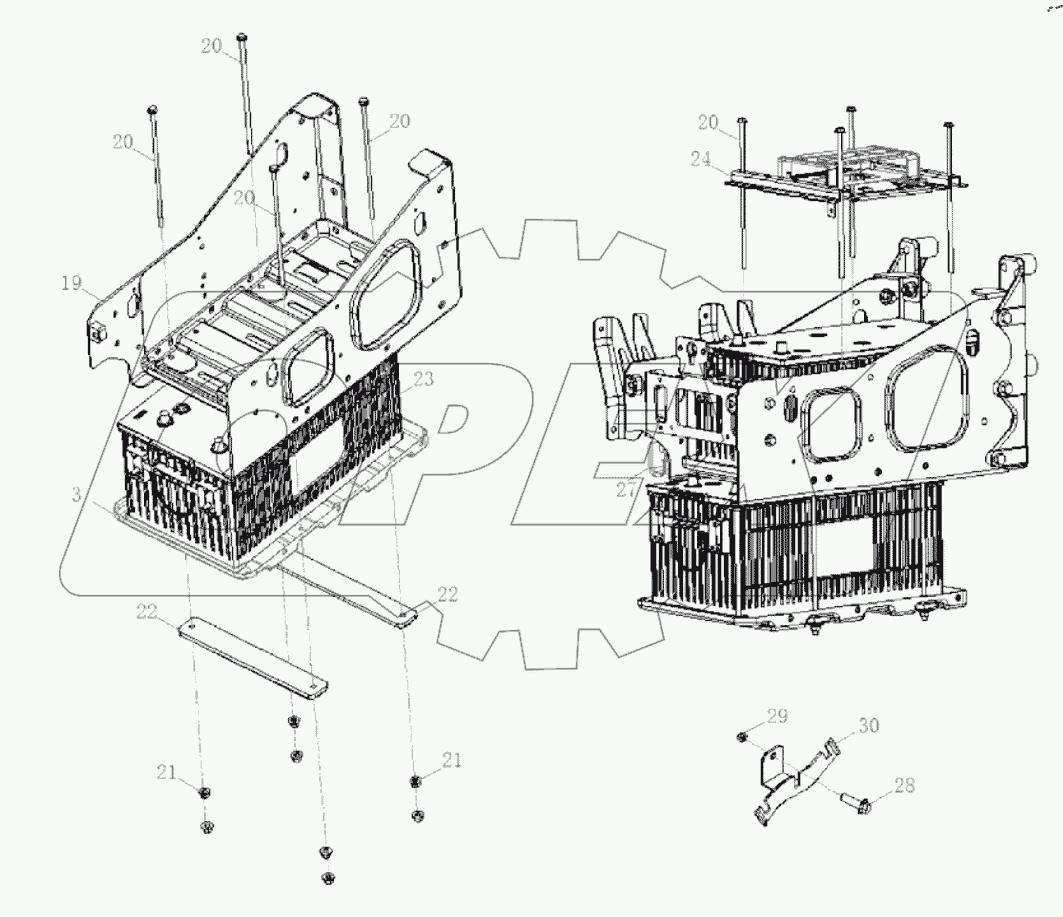  Аккумуляторная батарея и детали крепления
