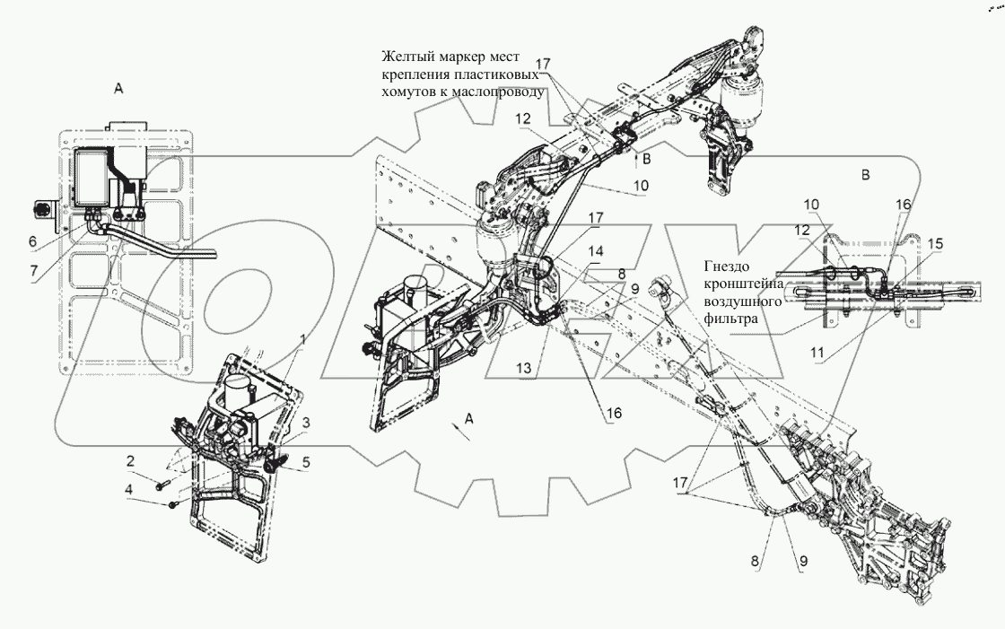  Устройство управления откидыванием кабины