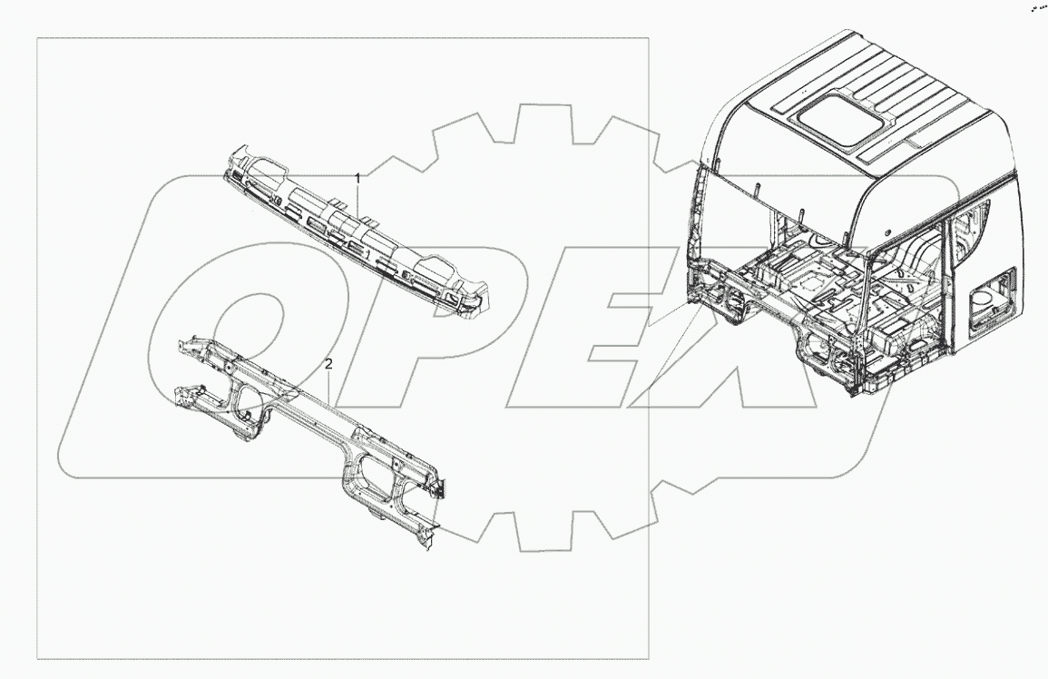  Передняя стенка кабины