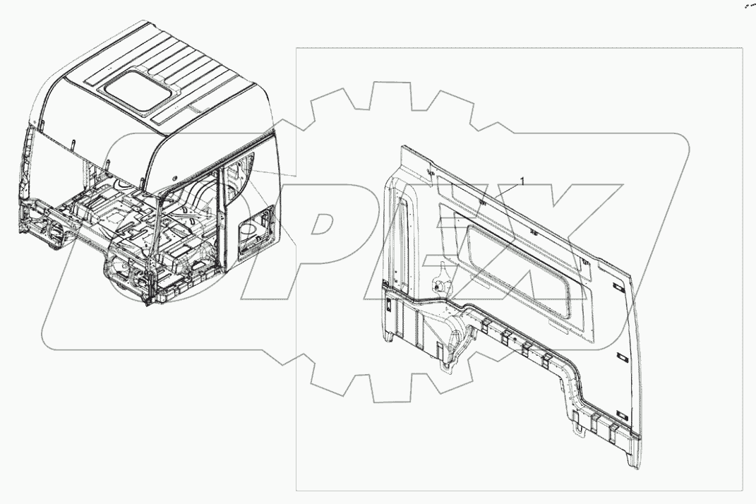  Задняя стенка кабины