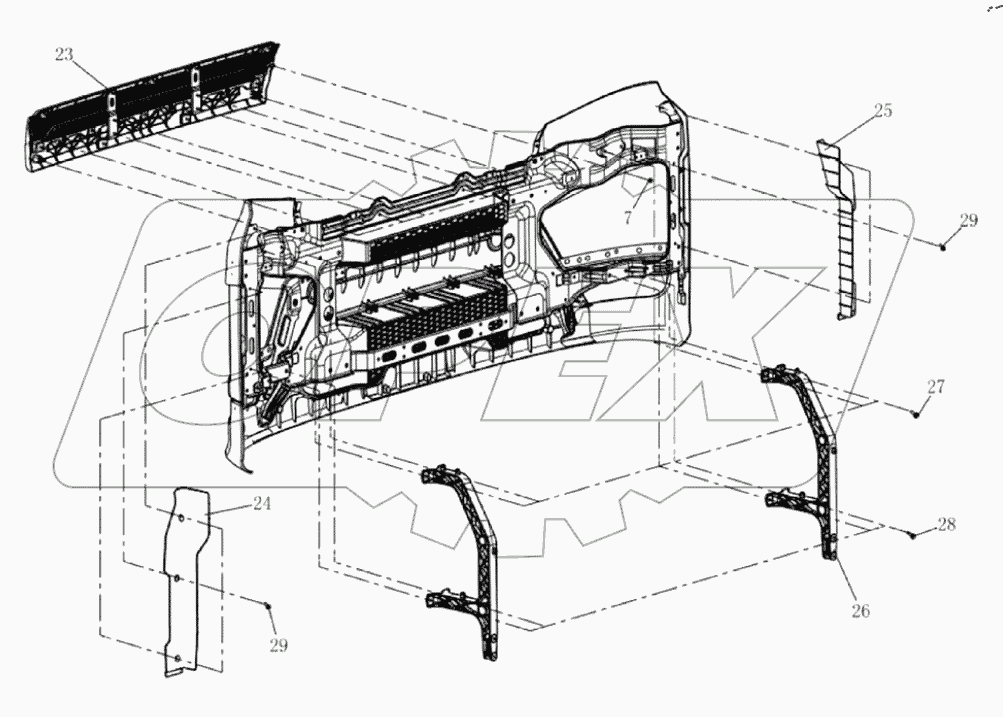  Передний бампер