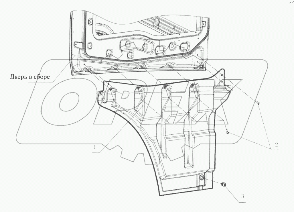  Нижняя панель двери и упор