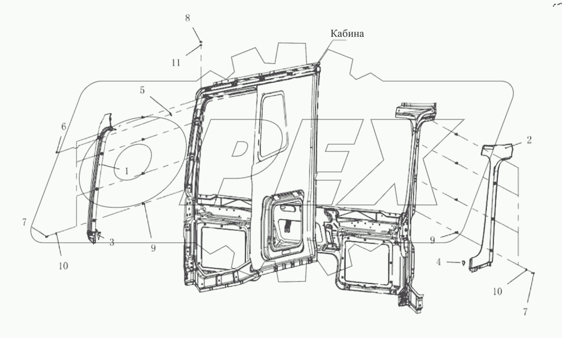  Верхняя облицовка стойки А
