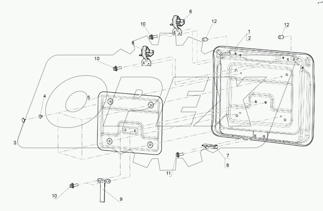  Крышка бокового отделения кабины для инструментов