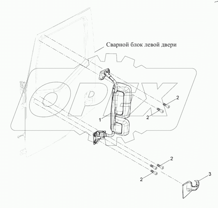  Левое наружное зеркало заднего вида