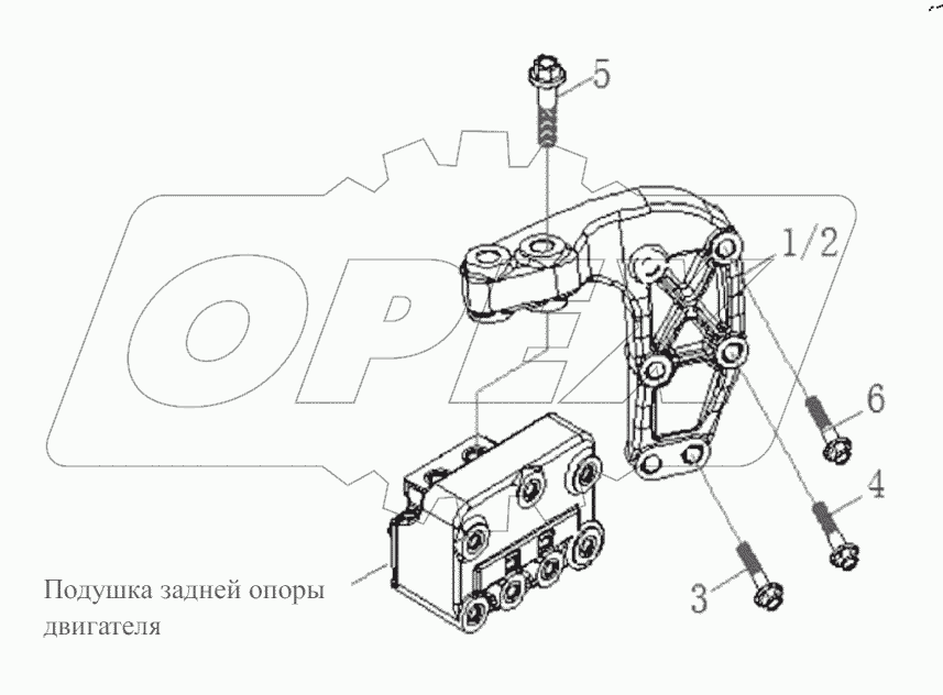  Кронштейн задней опоры двигателя