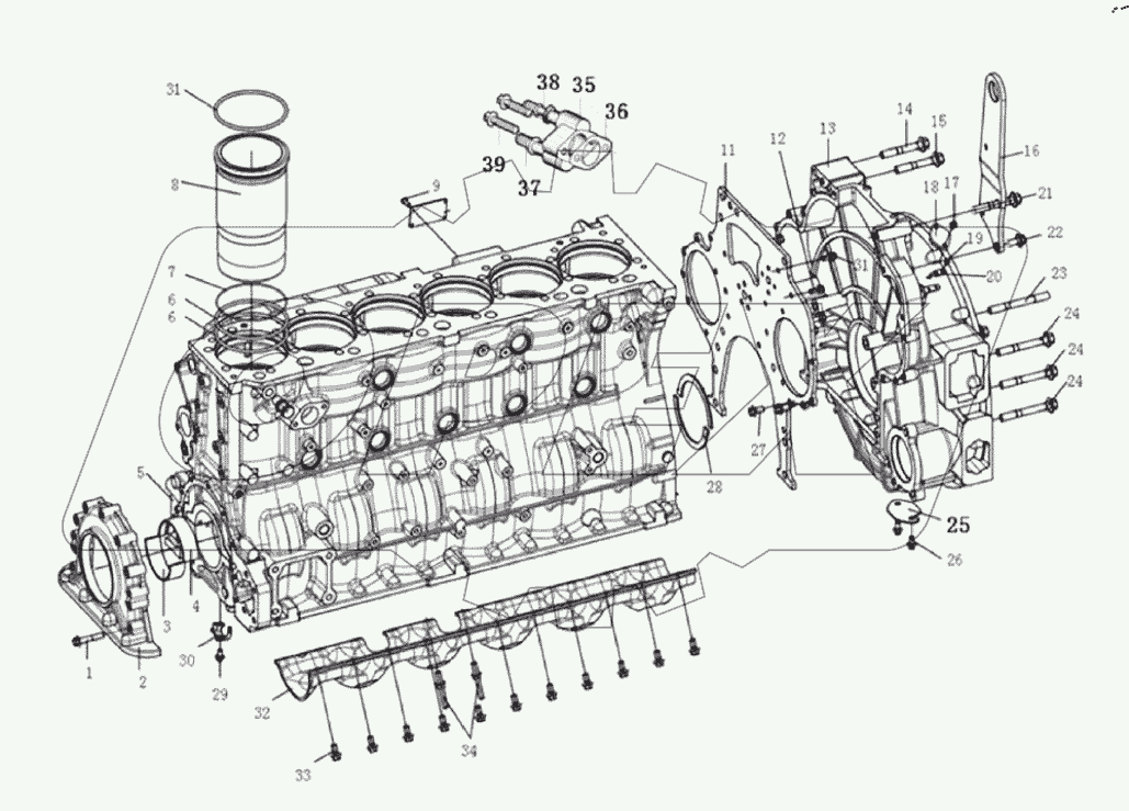  Блок цилиндров в сборе
