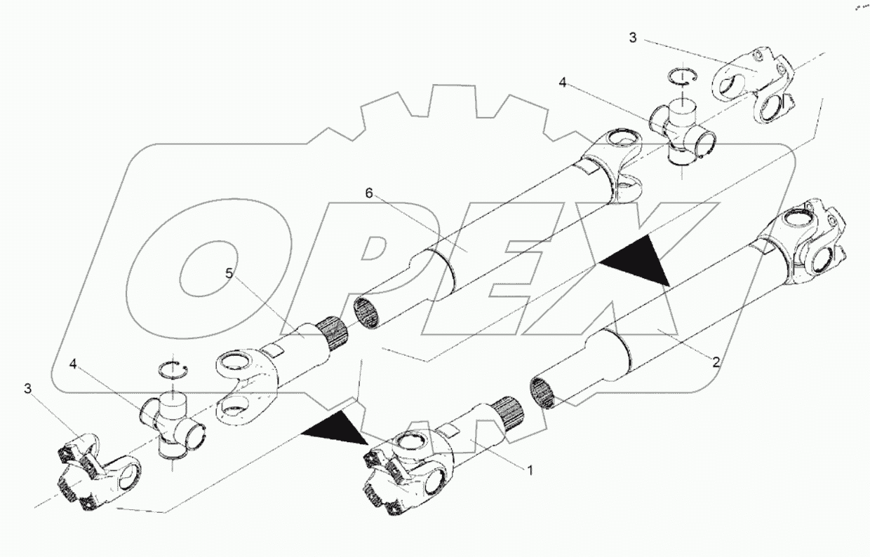  Карданный вал среднего моста