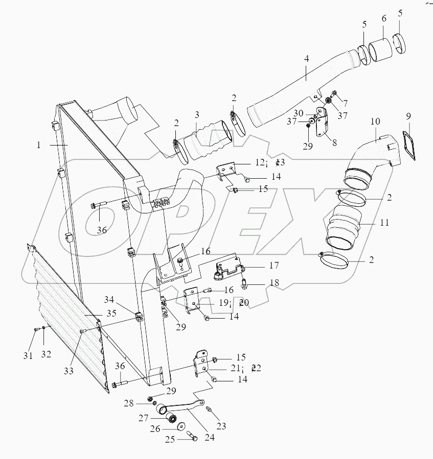  Intercooler, Line, Mounting, Backstop
