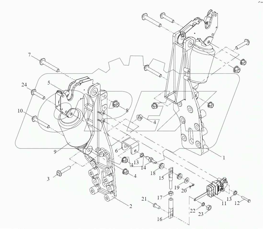  Задней подвеска кабины (II)