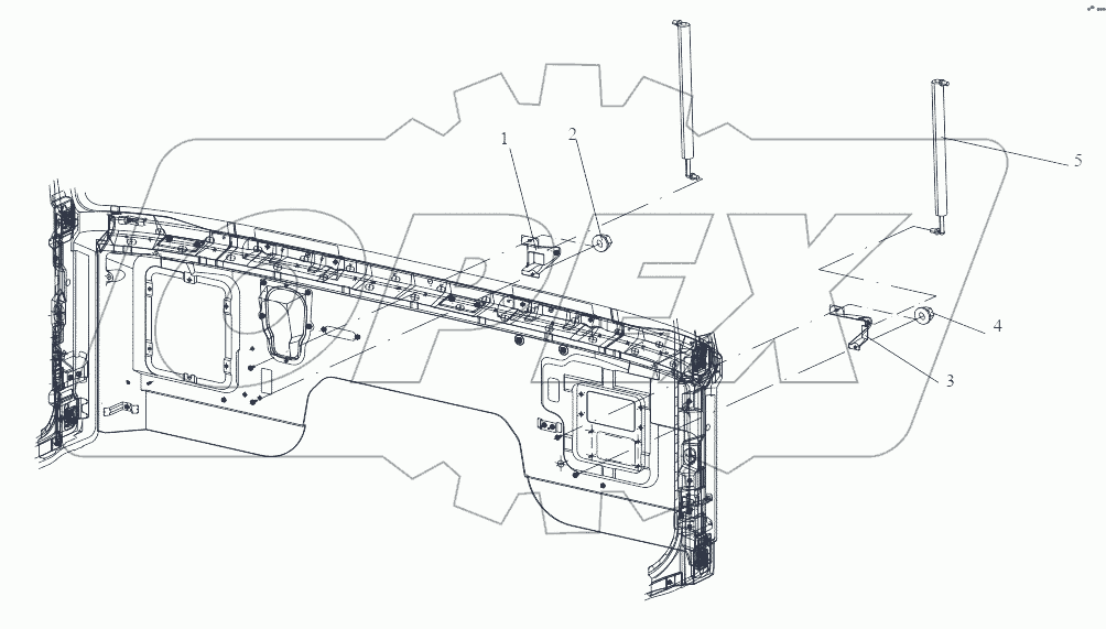  Пневмопружина и кронштейн