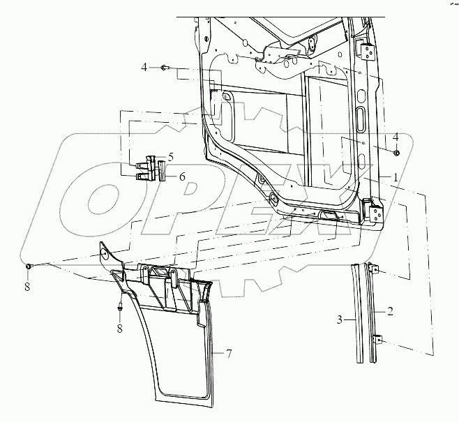  Нижняя декоративная панель двери