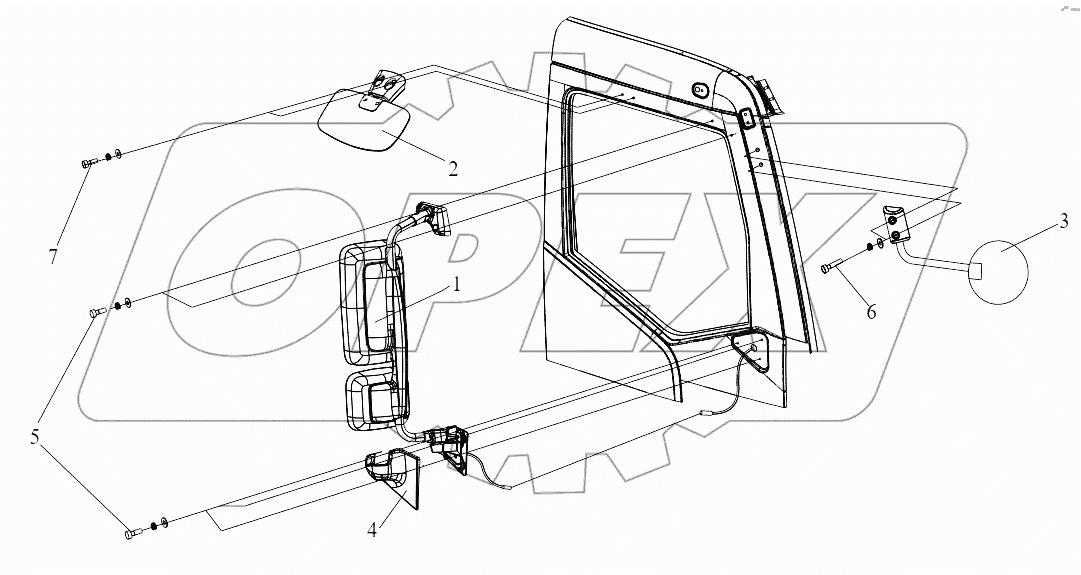  Правое наружное зеркало заднего вида