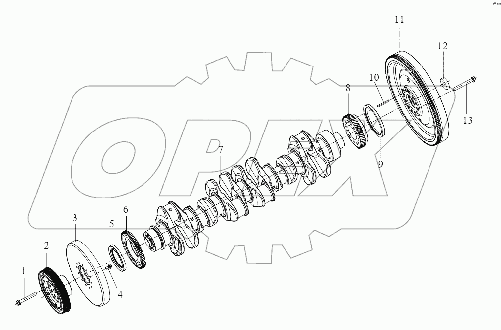  Коленчатый вал и маховик