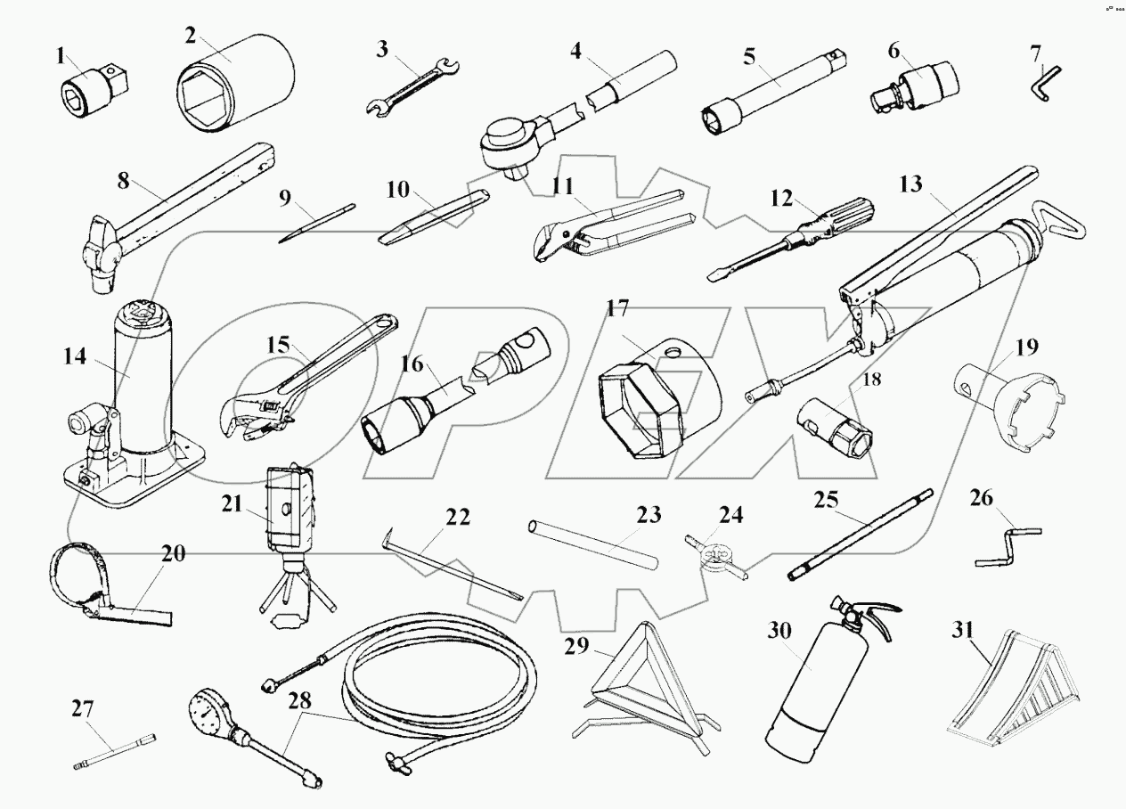  Возимый комплект инструментов