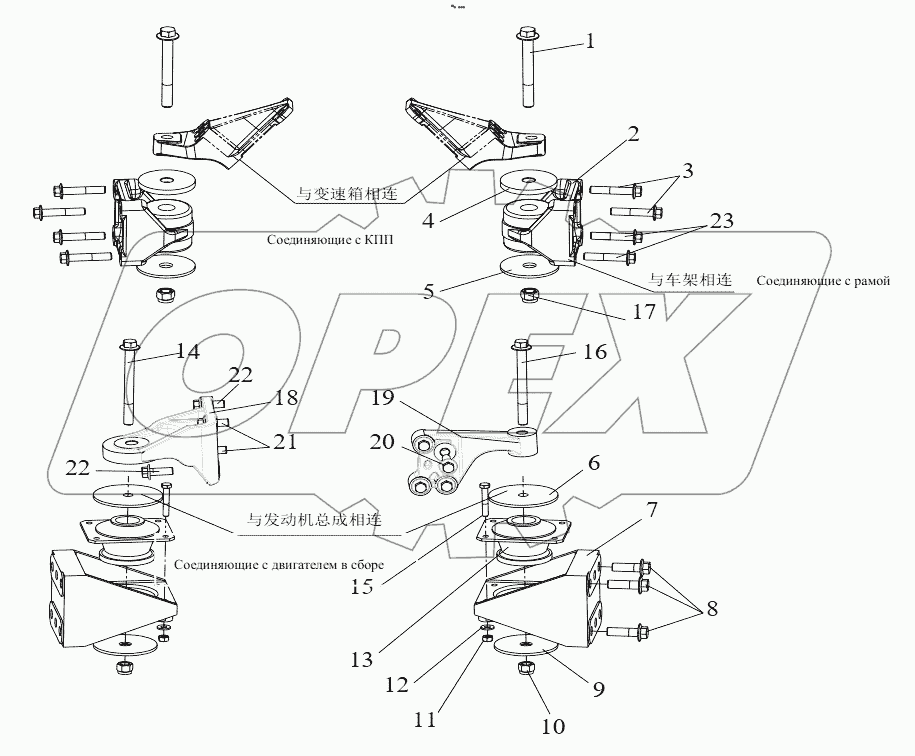  Подвеска двигателя