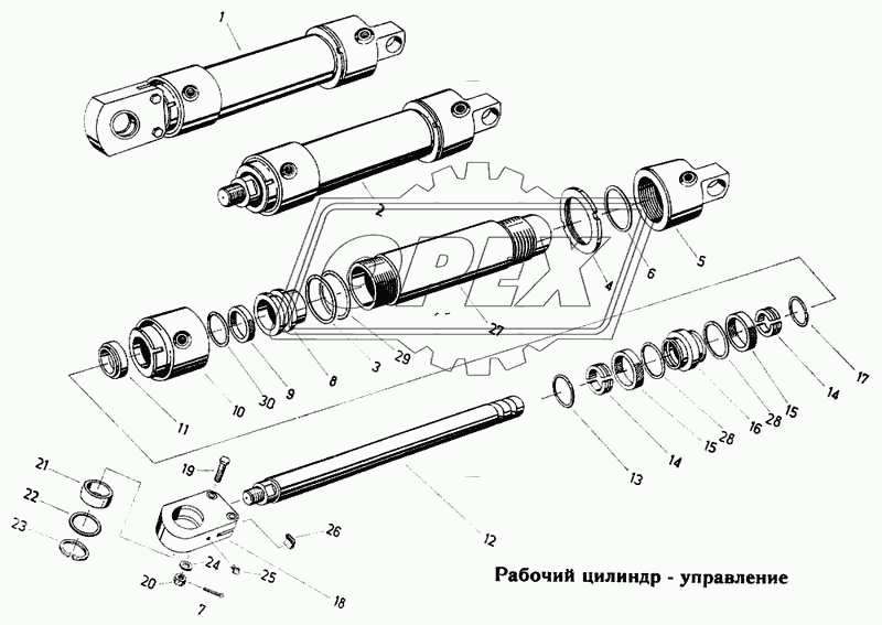 Рабочий цилиндр – управление