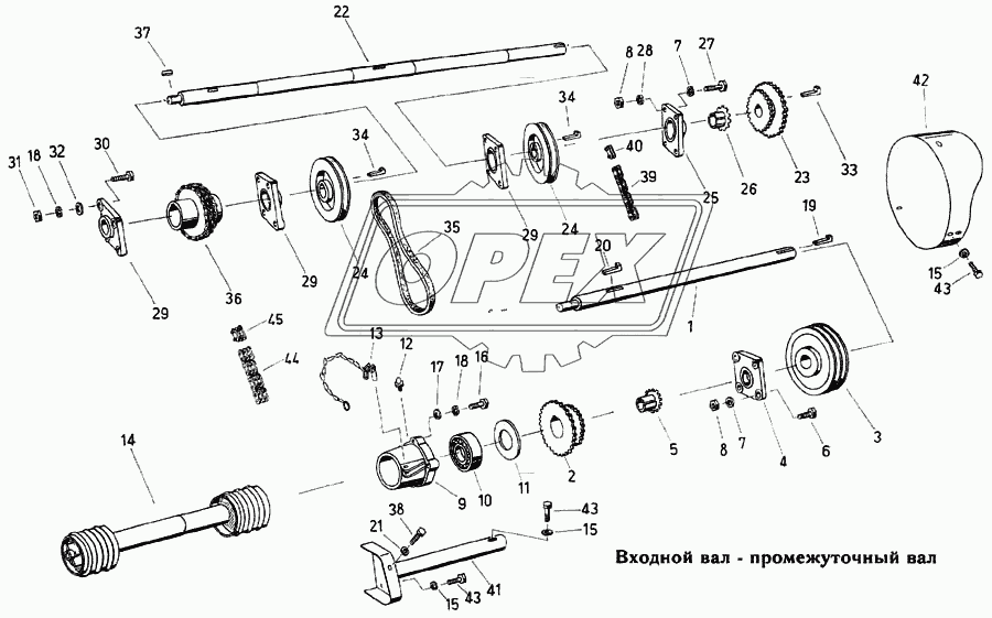 Входной вал – промежуточный вал 1