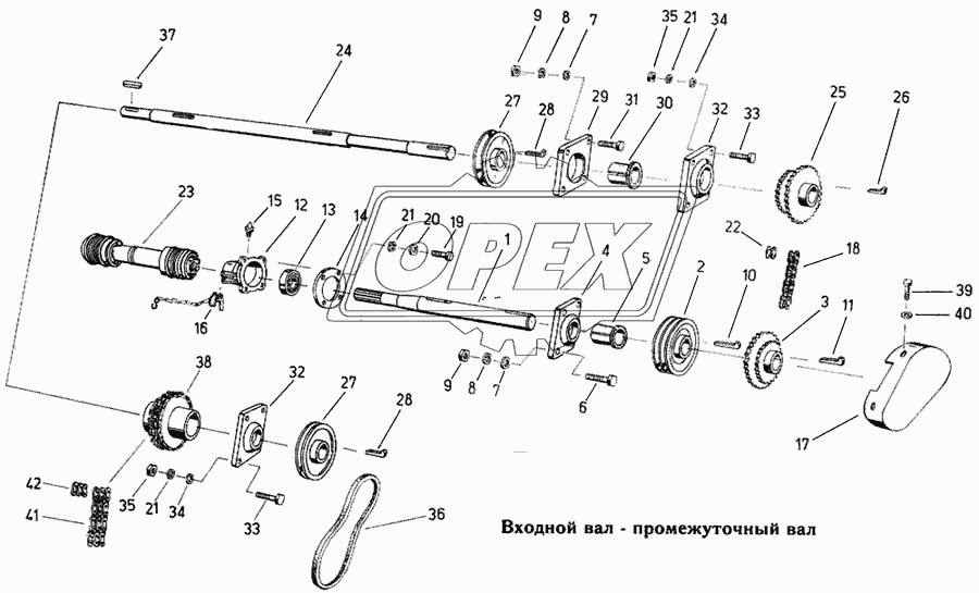 Входной вал – промежуточный вал 2