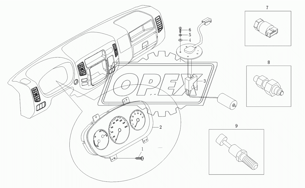 Комбинация приборов и датчик топлива