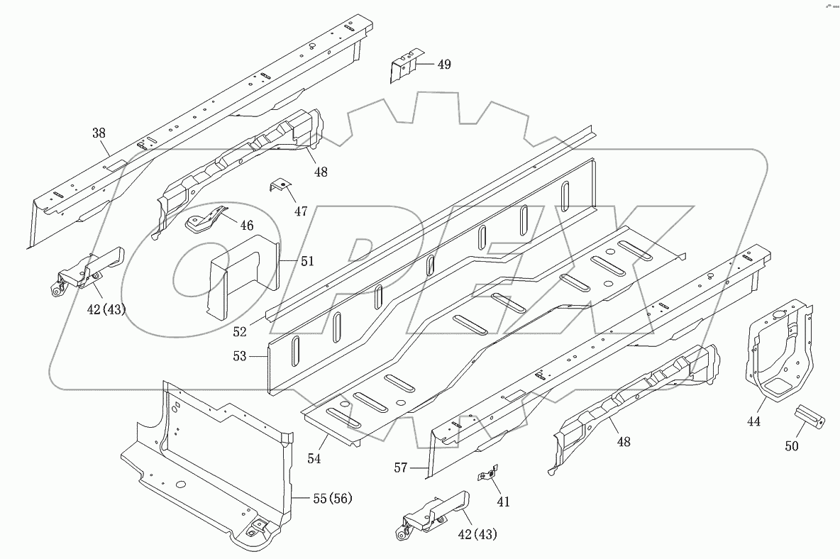 Пол 1,5-рядной кабины
