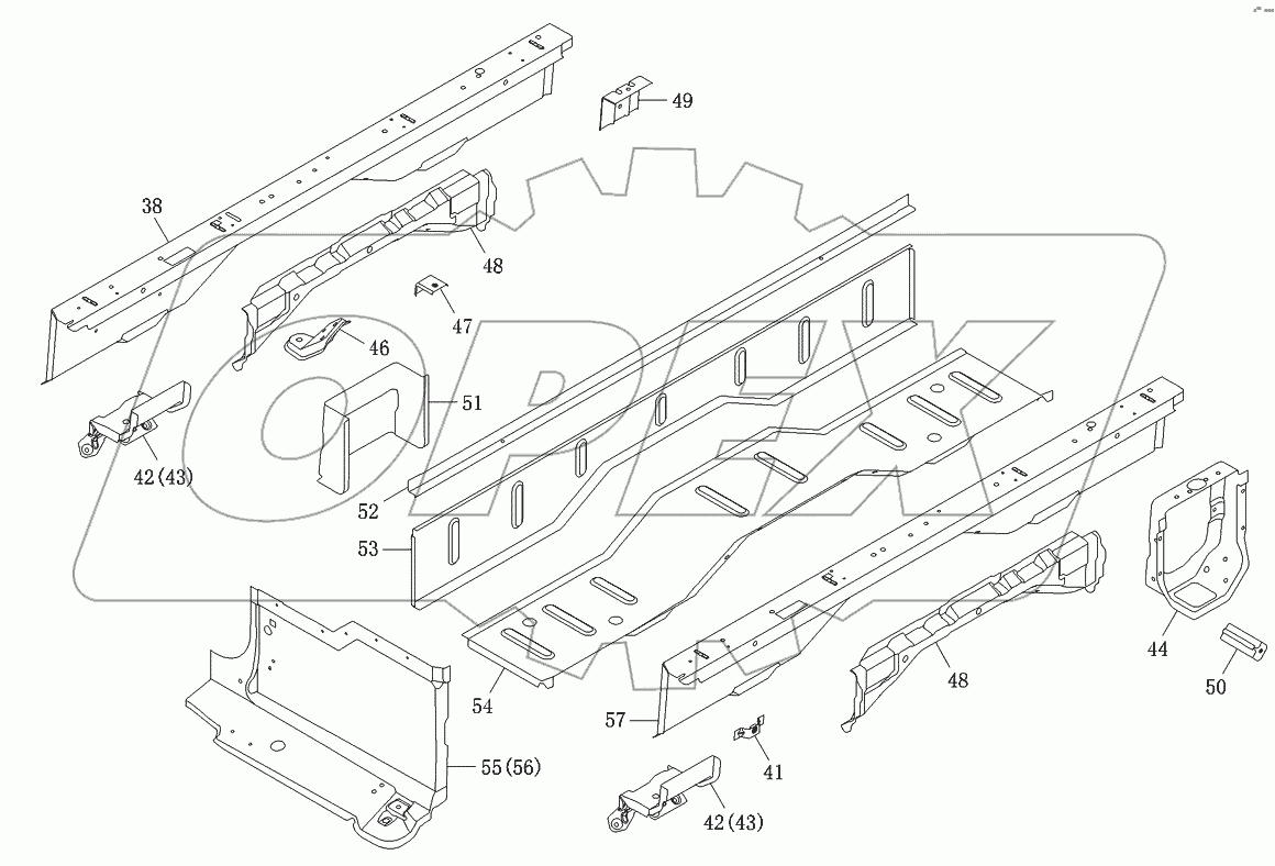 Пол 1-рядной кабины