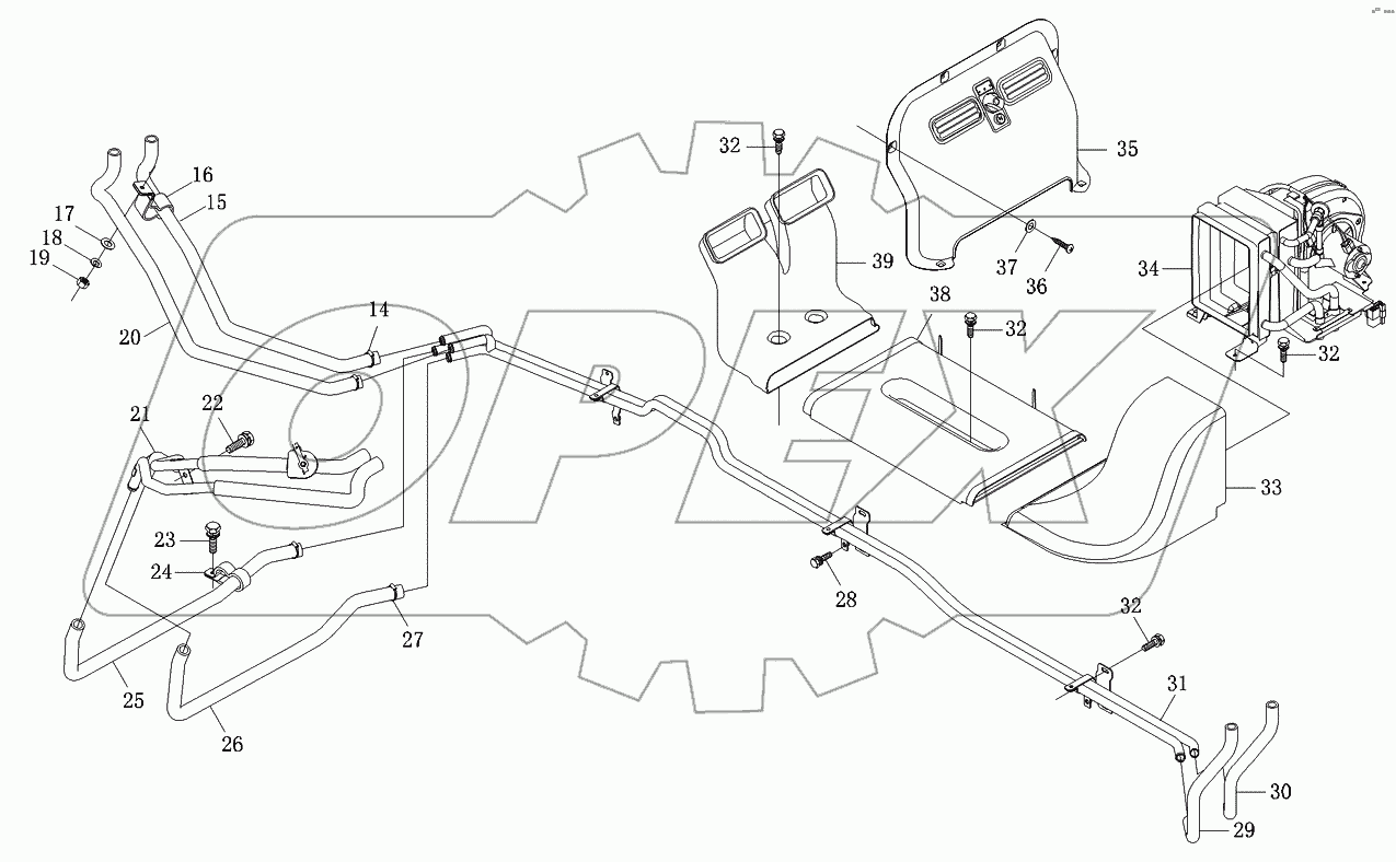 Система отопления 2-рядной кабины