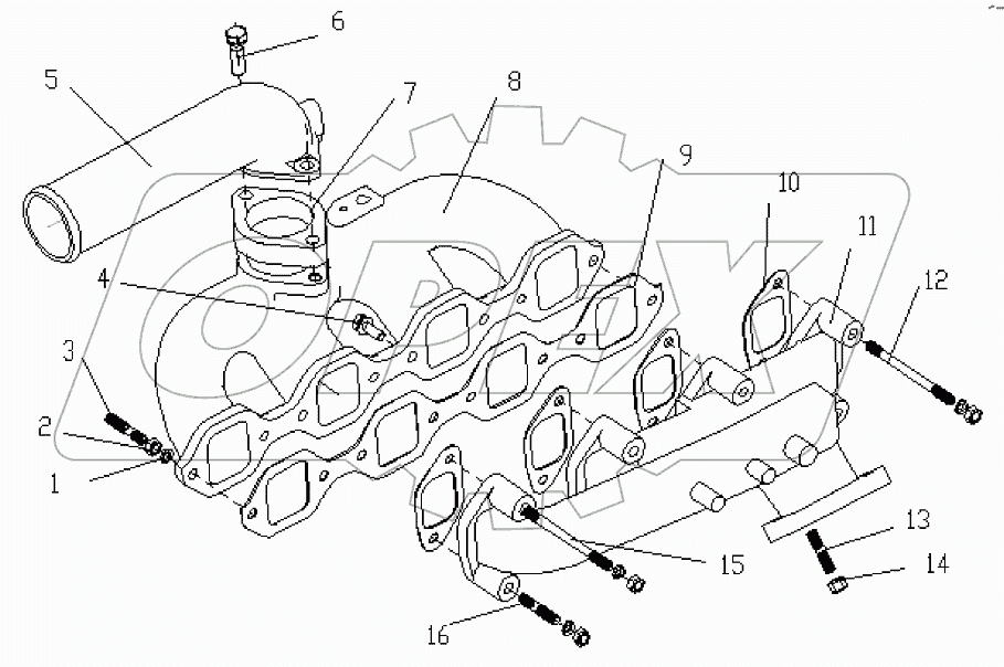 1S10891000112 Впускные и выпускные трубы
